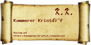 Kammerer Kristóf névjegykártya