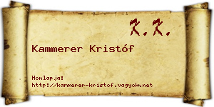 Kammerer Kristóf névjegykártya